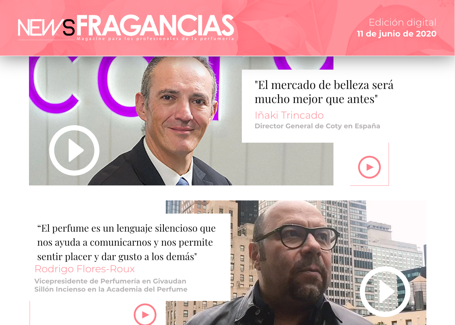 NewsFragancias Digital 4: entrevista a Iñaki Trincado, director general de Coty España, y a Rodrigo Flores-Roux, vicepresidente de Perfumería en Givaudan y Sillón Incienso de la ADP