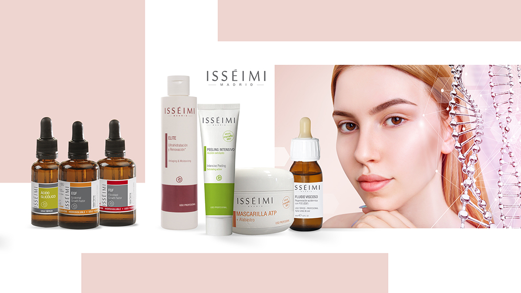 ISSÉIMI cosméica profesional con patente propia, Factores de Crecimiento Epidérmico, centros de estética