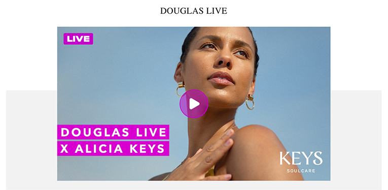 Douglas Live, vídeo streaming de compra en directo