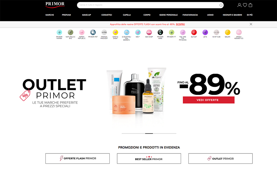 Tienda online italiana de Primor.