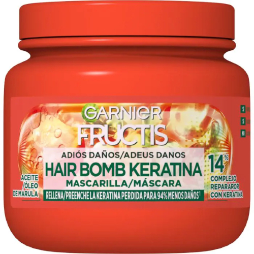 Mascarilla Fructis Adiós Daños Hair Bomb Keratina, de Garnier